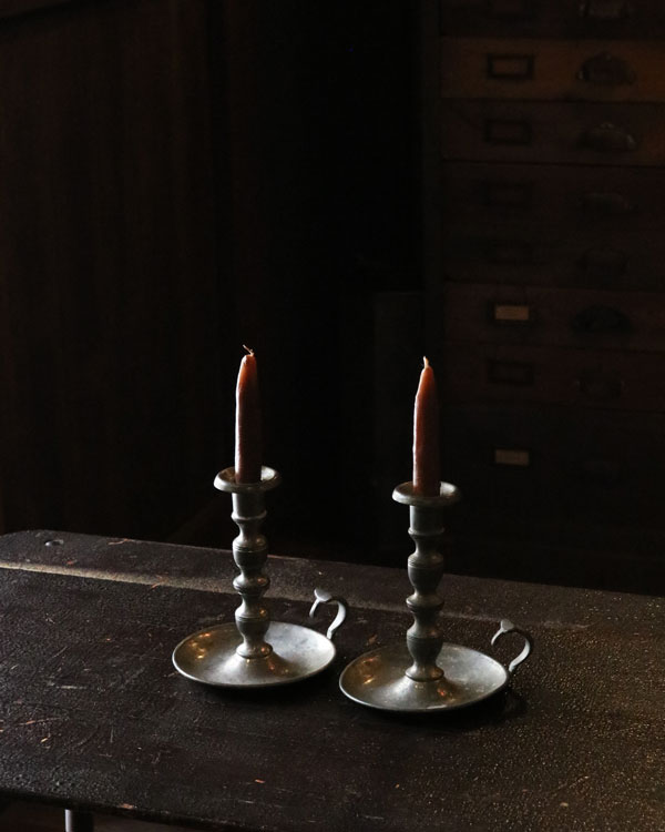 ガラスとPEWTER·ピューターのキャンドルホルダー Pewter Pair Candle Holder｜ピューター製キャンドルホルダー