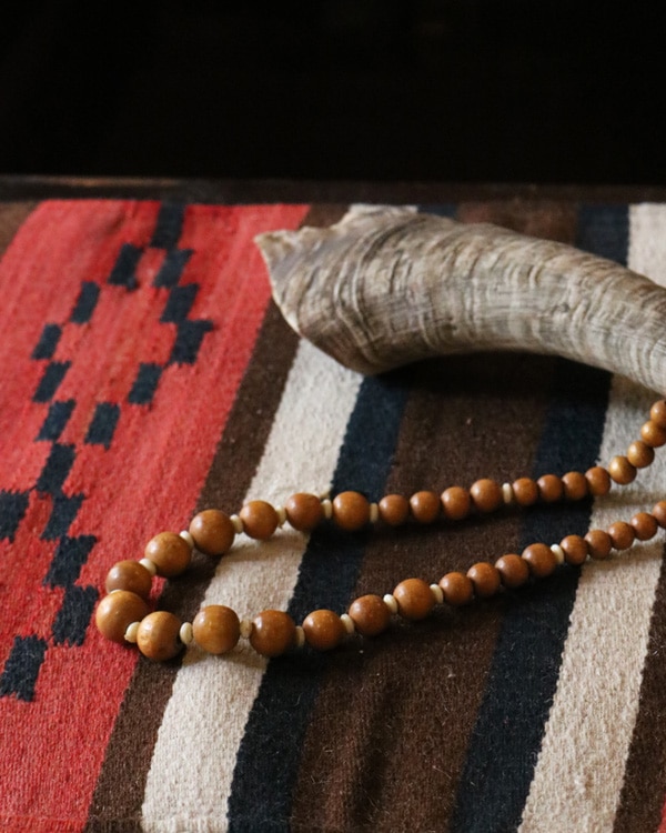 Vintage Wood Beads Necklace B�åӥ�ơ������åɥӡ����ͥå��쥹 B