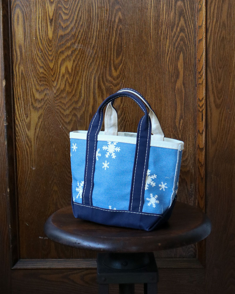 【激レア！】 フランス代表 バッグ 90s 80s ヴィンテージ Vintage 90s Blue L.L.Bean “BOAT AND TOTE” Snowflake Mini