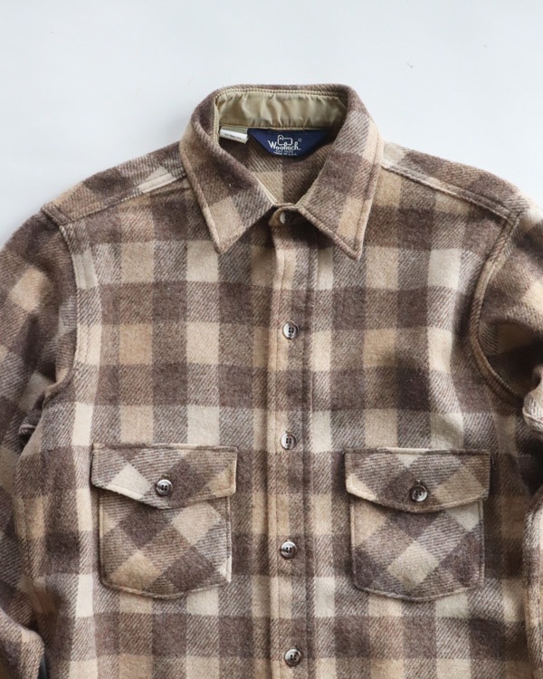 Vintage 80s Brown Plaid WOOLRICH Wool Shirt (M)