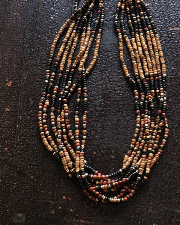 Vintage Wood Beads Necklace C�åӥ�ơ������åɥӡ����ͥå��쥹 C