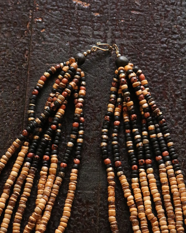 Vintage Wood Beads Necklace C�åӥ�ơ������åɥӡ����ͥå��쥹 C
