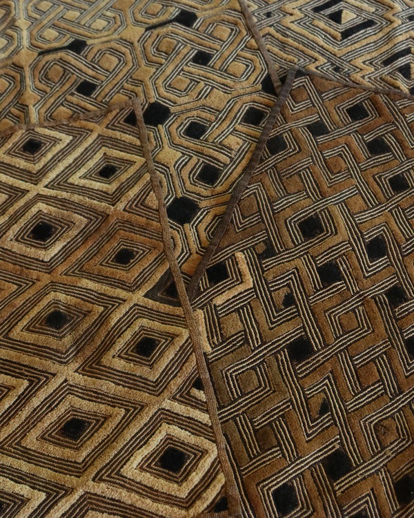 African Textile Kuba Fabric B�å��եꥫ��ƥ��������� �����ۡ���ӥ����ɡ�B