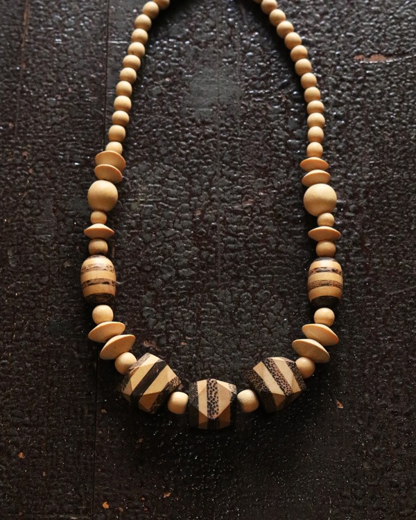 Vintage Wood Beads Necklace D�åӥ�ơ������åɥӡ����ͥå��쥹 D
