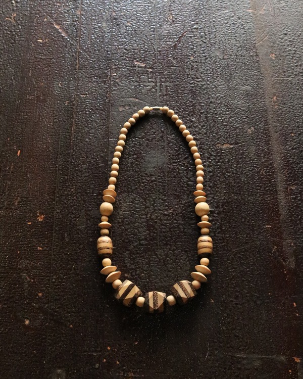 Vintage Wood Beads Necklace D�åӥ�ơ������åɥӡ����ͥå��쥹 D