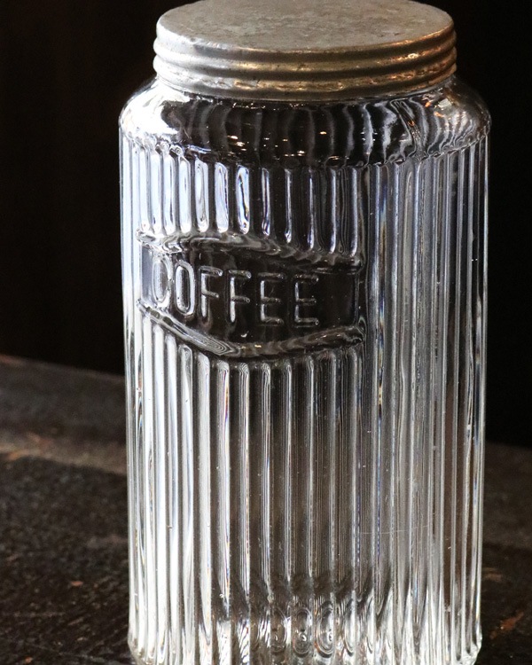 "COFFEE" Glass Jar Rib Glass GJ-004"COFFEE" 饹㡼 ֥饹 GJ-004