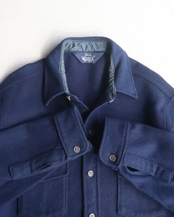Vintage 70s Navy WOOLRICH Wool Shirt (M)