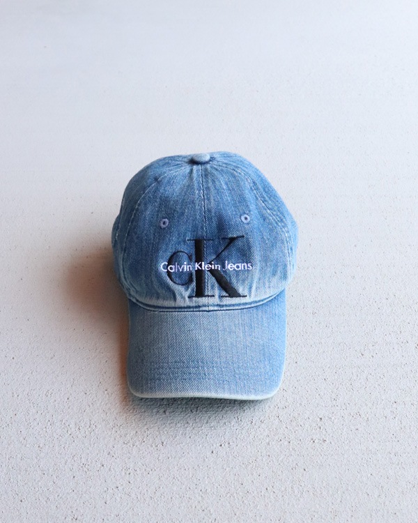 Vintage 90s Wash Denim Embroidered Calvin Klein Snapback Cap