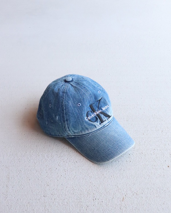 Vintage 90s Wash Denim Embroidered Calvin Klein Snapback Cap