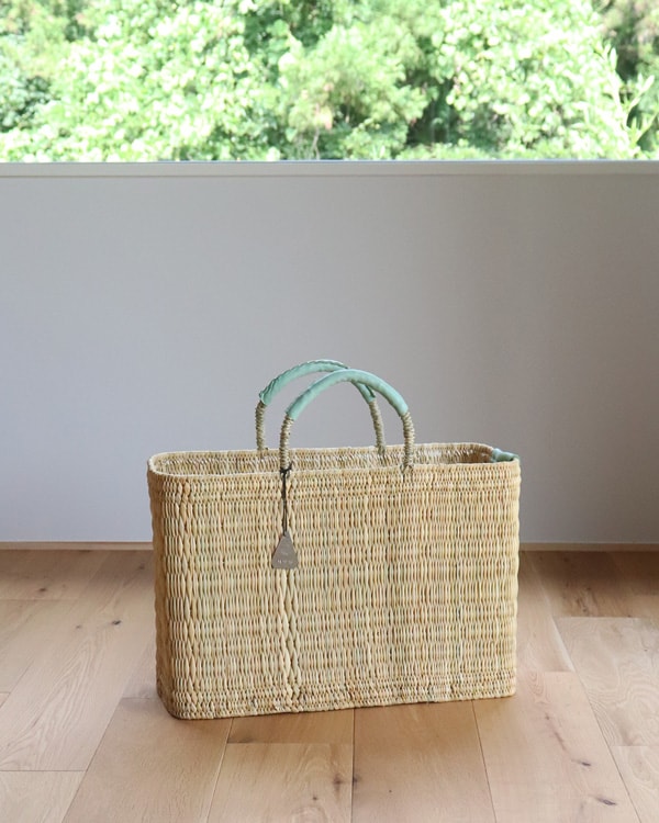 WARANGWAYAN ワランワヤン｜ストローバスケット 深型 ミント L