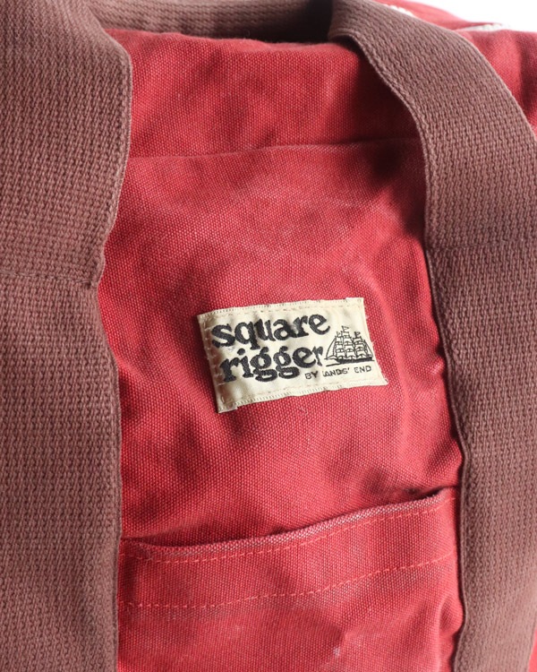 Vintage 80s Burgundy SQUARE RIGGER by LANDS' END Duffel Bag
