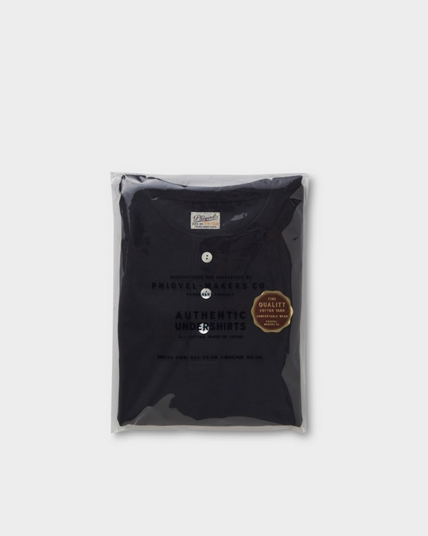 PHIGVEL フィグベル｜HENLEY NECK TEE ヘンリーネック ティー【INK BLACK】