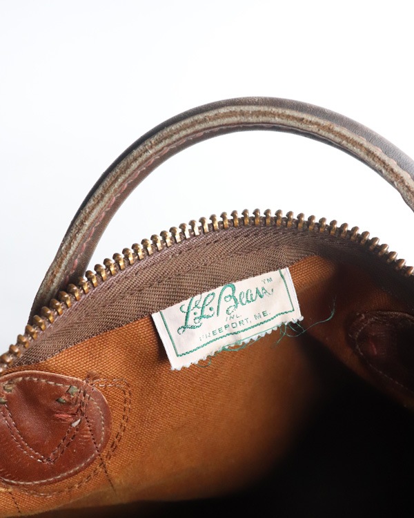 Vintage 70s Brown L.L.BEAN Zipper Duffel Bag (Small)