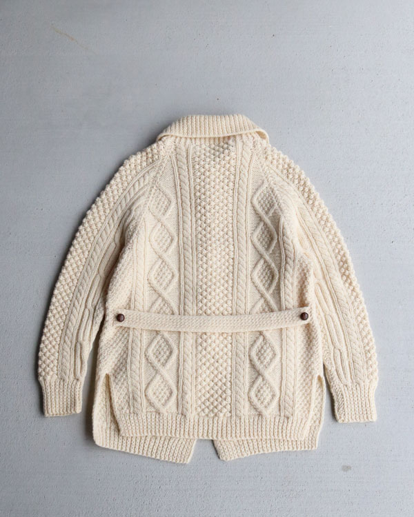 Vintage 80s Fisherman Wool Cardy (WOMEN L)
