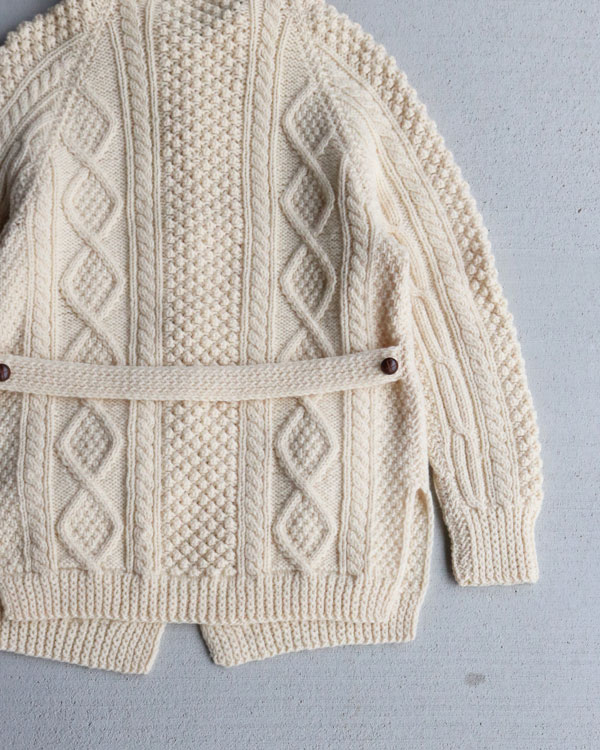 Vintage 80s Fisherman Wool Cardy (WOMEN L)