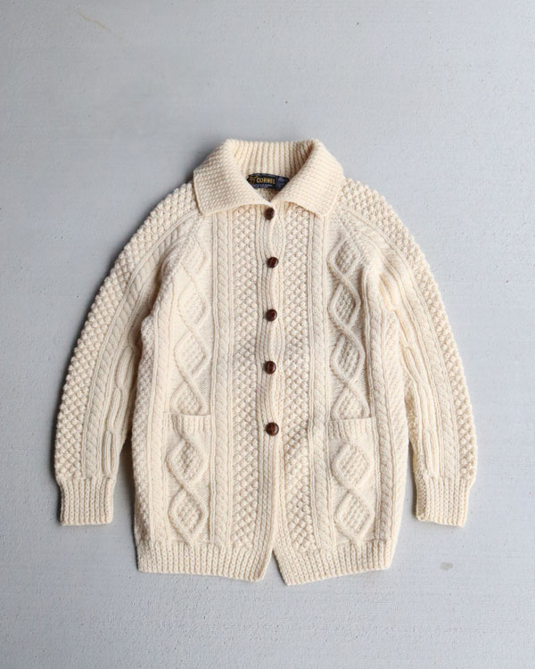 Vintage 80s Fisherman Wool Cardy (WOMEN L)