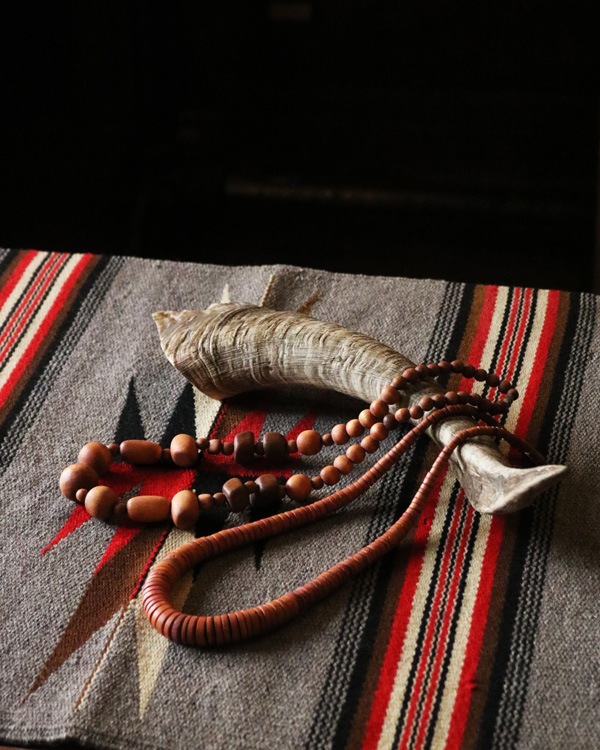 Vintage Wood Beads Necklace B�åӥ�ơ������åɥӡ����ͥå��쥹 B