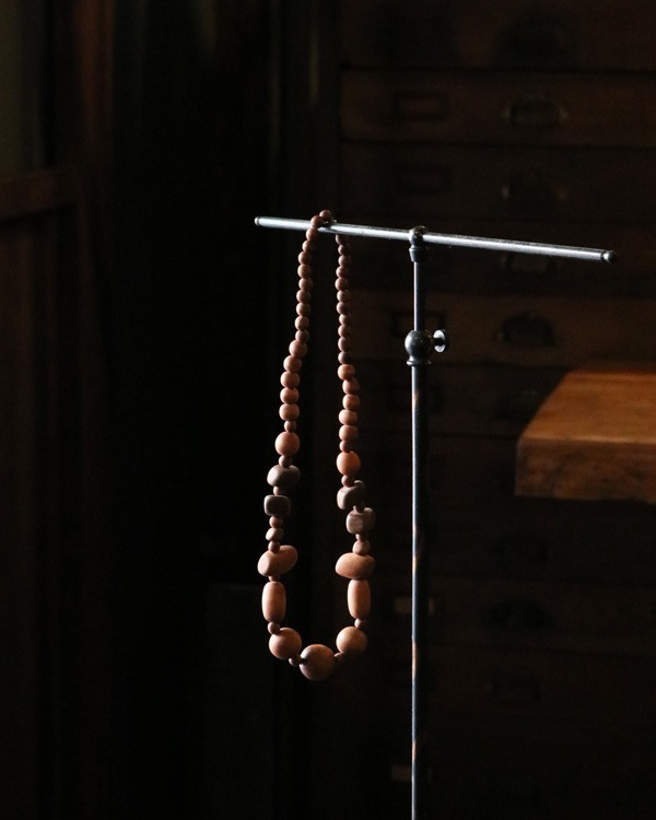 Vintage Wood Beads Necklace A�åӥ�ơ������åɥӡ����ͥå��쥹 A