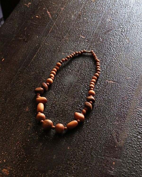 Vintage Wood Beads Necklace A�åӥ�ơ������åɥӡ����ͥå��쥹 A