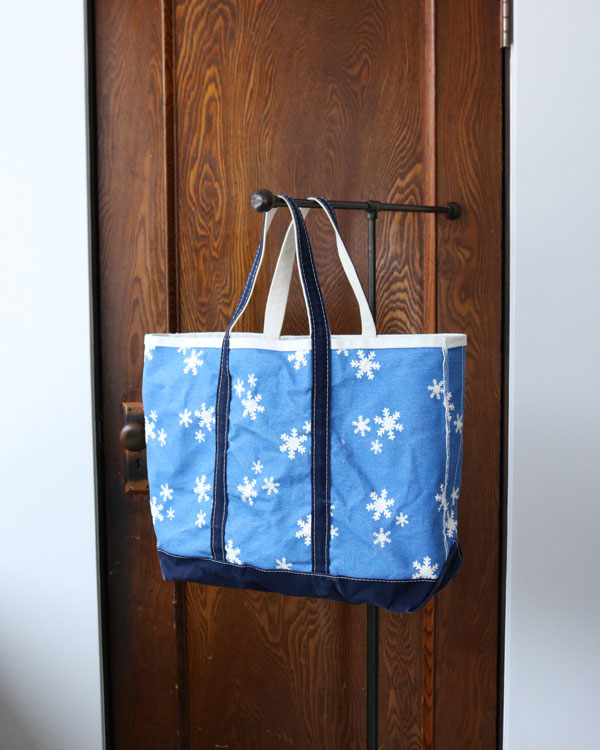Vintage 90s Printed L.L.Bean Boat&Tote (Snowflake) 