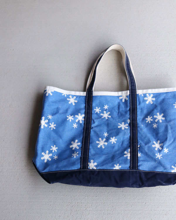 Vintage 90s Printed L.L.Bean Boat&Tote (Snowflake) 