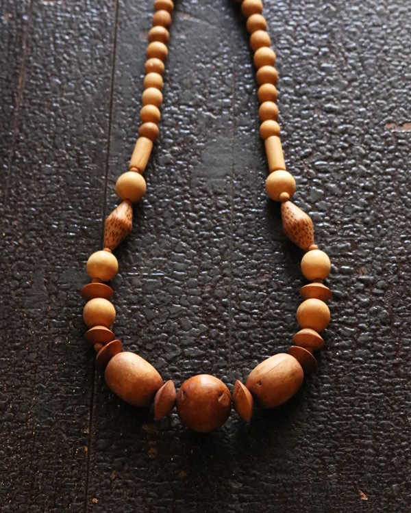 Vintage Wood Beads Necklace H�åӥ�ơ������åɥӡ����ͥå��쥹 H