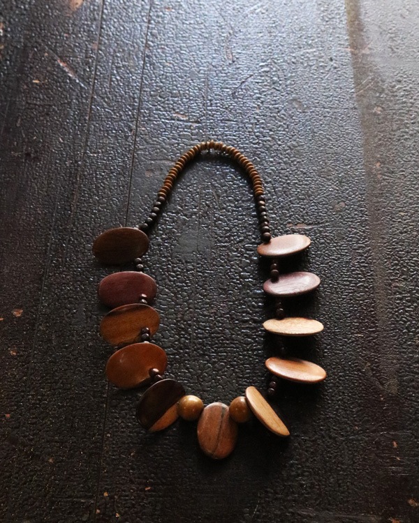 Vintage Wood Beads Necklace I �åӥ�ơ������åɥӡ����ͥå��쥹 I