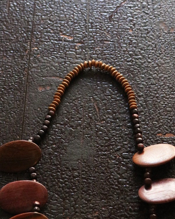 Vintage Wood Beads Necklace I �åӥ�ơ������åɥӡ����ͥå��쥹 I