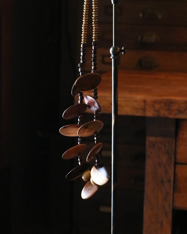 Vintage Wood Beads Necklace I �åӥ�ơ������åɥӡ����ͥå��쥹 I