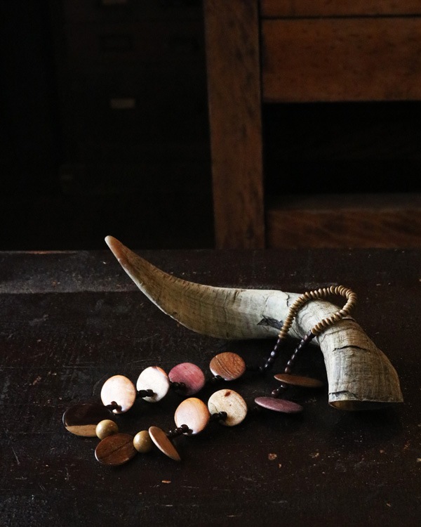 Vintage Wood Beads Necklace I �åӥ�ơ������åɥӡ����ͥå��쥹 I