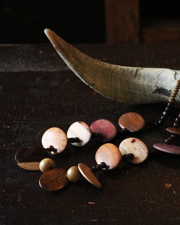 Vintage Wood Beads Necklace I �åӥ�ơ������åɥӡ����ͥå��쥹 I