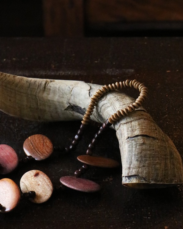 Vintage Wood Beads Necklace I �åӥ�ơ������åɥӡ����ͥå��쥹 I