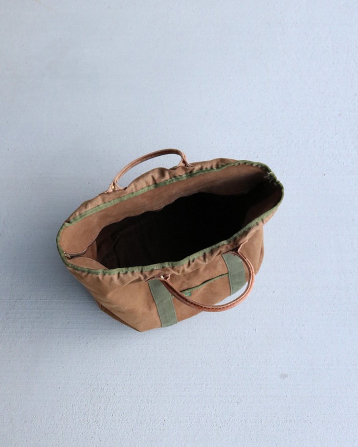 Vintage 90s Brown L.L.Bean Leather Handle Zipper Tote