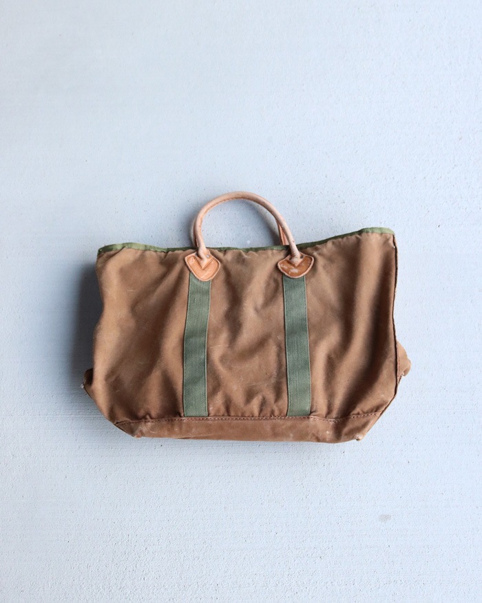 Vintage 90s Brown L.L.Bean Leather Handle Zipper Tote