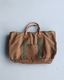 Vintage 90s Brown L.L.Bean Leather Handle Zipper Tote