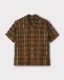PHIGVEL �ե����٥��MADRAS BACK GATHERING SS SHIRT  �ޥɥ饹�Хå����㥶��󥰥��硼�ȥ��꡼�֥���ġ�BROWN��GREEN��