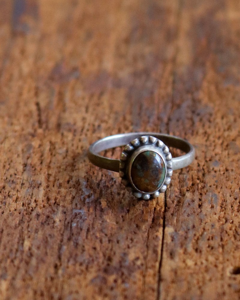 c.1960s Vintage Brown Stone Silver Ring｜1960年代頃 ブラウン