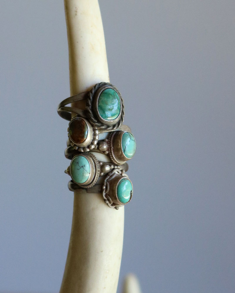 c.1960s Vintage Brown Stone Silver Ring｜1960年代頃 ブラウン