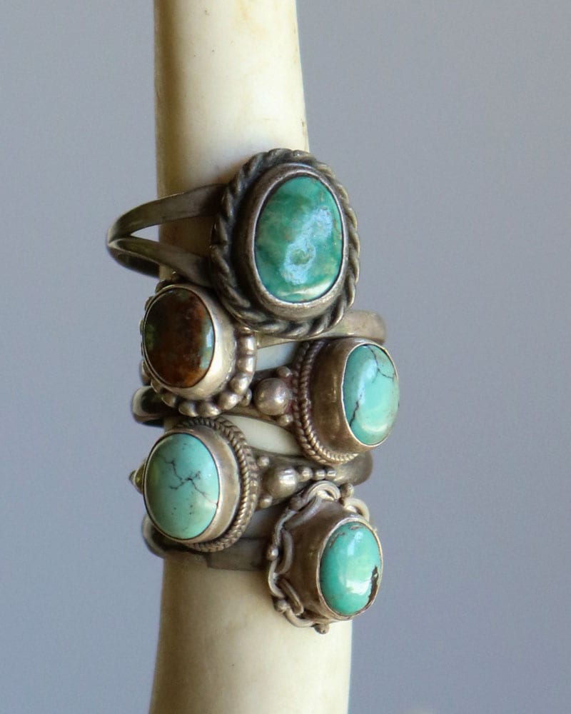 ヴィンテージ ナプキンリング グリーンストーン シルバーカラー 卓上小物 c.1960s Vintage Brown Stone Silver Ring｜1960年代頃 ブラウン