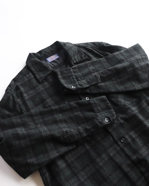 Vintage 60s PENDLETON Open Collar Wool Shirt (L)