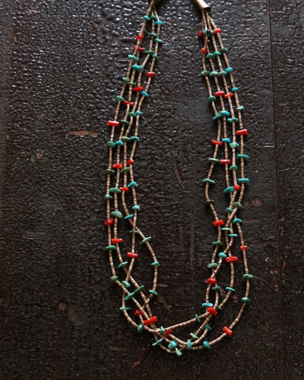 Turquoise&Coral Heishi Necklace�å���������&������� �إ����ͥå��쥹