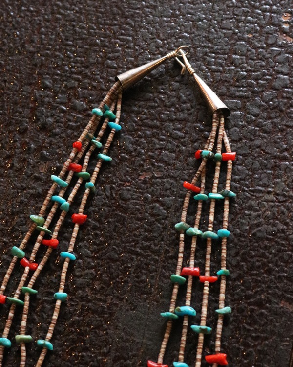 Turquoise&Coral Heishi Necklace�å���������&������� �إ����ͥå��쥹