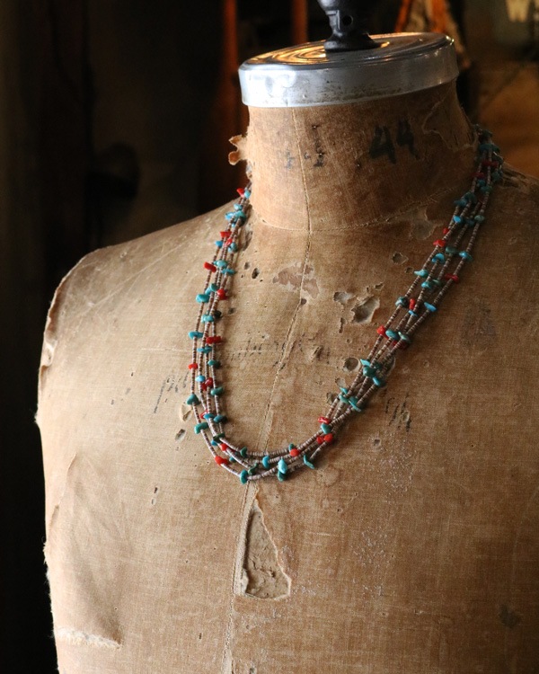 Turquoise&Coral Heishi Necklace�å���������&������� �إ����ͥå��쥹