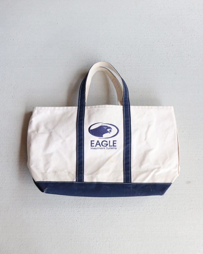 Vintage 90s Navy L.L.BEAN Canvas Tote (L)