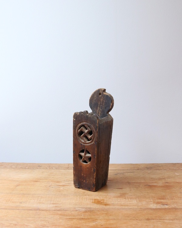 1920s Folk Art ��Whirling Log & Star�� Candle Wall Box��1920ǯ�� �ե����������� ���åɡ������ɥ륦������ܥå���
