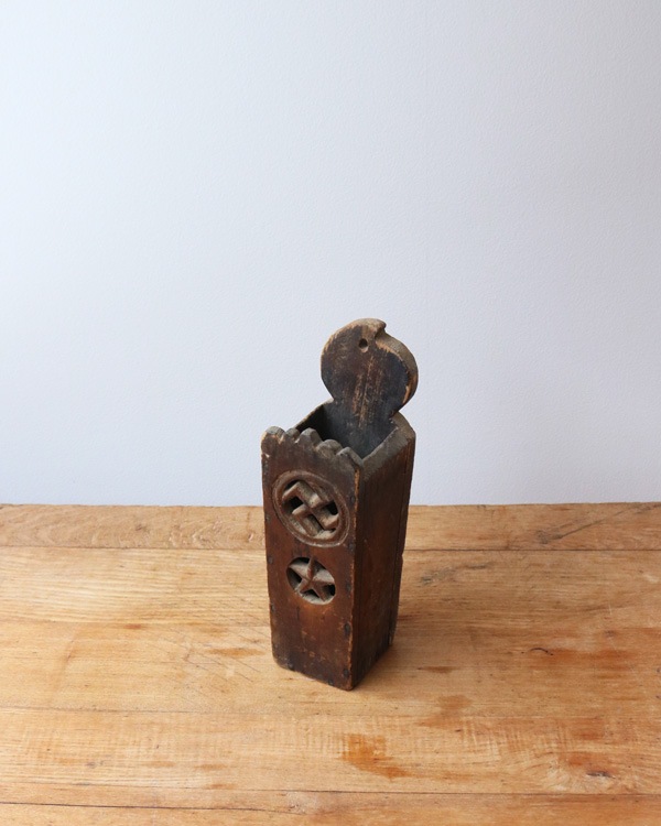1920s Folk Art ��Whirling Log & Star�� Candle Wall Box��1920ǯ�� �ե����������� ���åɡ������ɥ륦������ܥå���