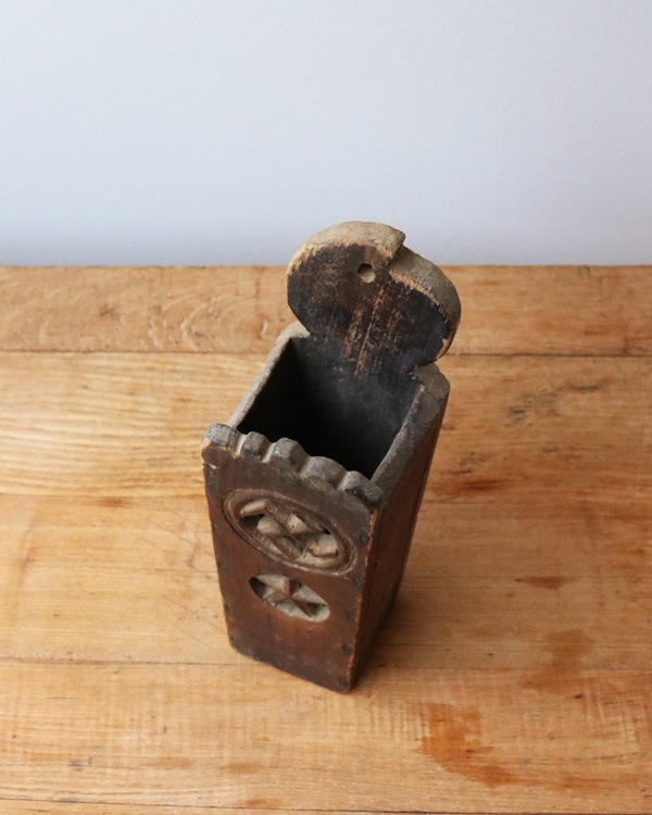 1920s Folk Art ��Whirling Log & Star�� Candle Wall Box��1920ǯ�� �ե����������� ���åɡ������ɥ륦������ܥå���