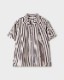 PHIGVEL �ե����٥��BACK GATHERING SS SHIRT  �Хå����㥶��󥰥��硼�ȥ��꡼�֥���ġ�DESERT ROSE x BROWN GRAY STRIPE��