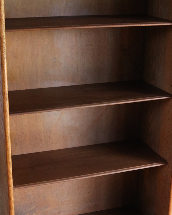 Oak Bookshelf with Adjustable Shelves & Steel Casters�å������Ǻ�Υ֥å��������