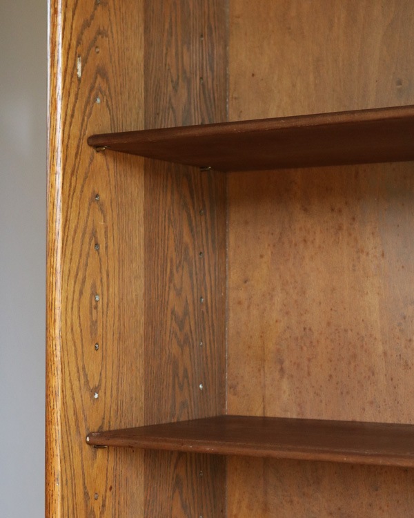 Oak Bookshelf with Adjustable Shelves & Steel Casters�å������Ǻ�Υ֥å��������